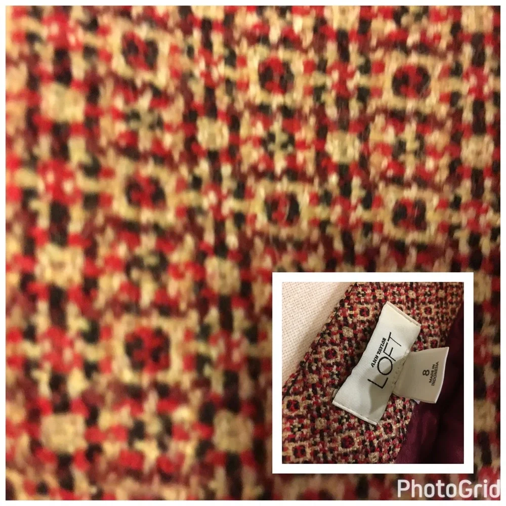 Ann Taylor LOFT Vintage 70’s Skirt Pencil Straight Wool Front Pockets Y2K